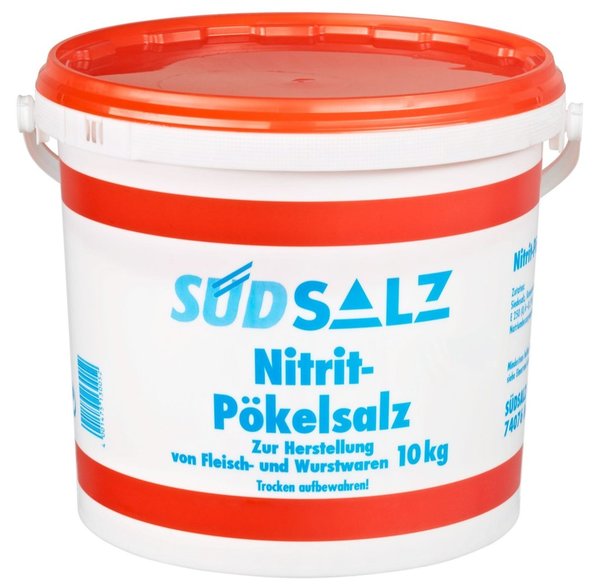 Südsalz Nitrit-Pökelsalz Natriumnitrit 0,4 - 0,5% im 10 kg Eimer